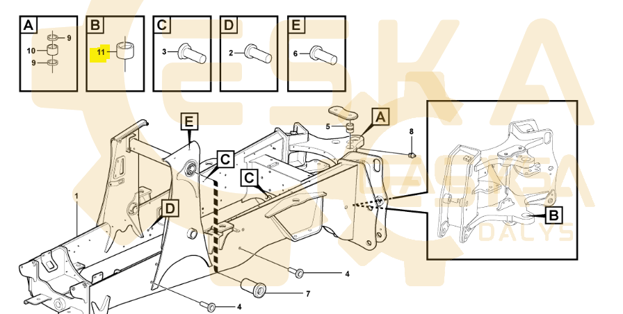 Įvorė apatinė 70x80x60 - 11884714 - Billede 2