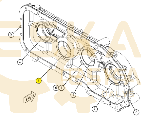 Išorinis guolio žiedas, pavarų dėžės CAT OEM - 1238908 - Image 5