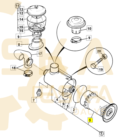 Oro filtras JCB - 32/906801 - Image 3