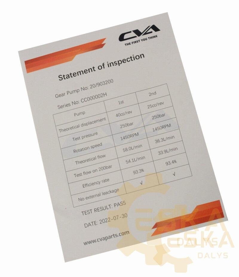 Hidraulinė pompa CVA ISO 9001:2015 sertifikuotas - 20/903200 - Image 2