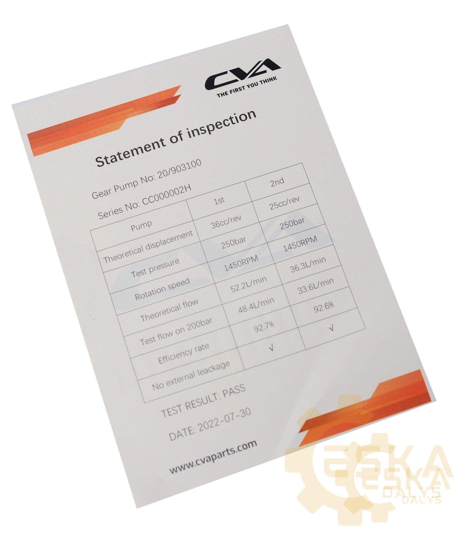 Hidraulinis siurblys CVA ISO 9001:2015 sertifikuotas - 20/903100 - Vaizdas 3