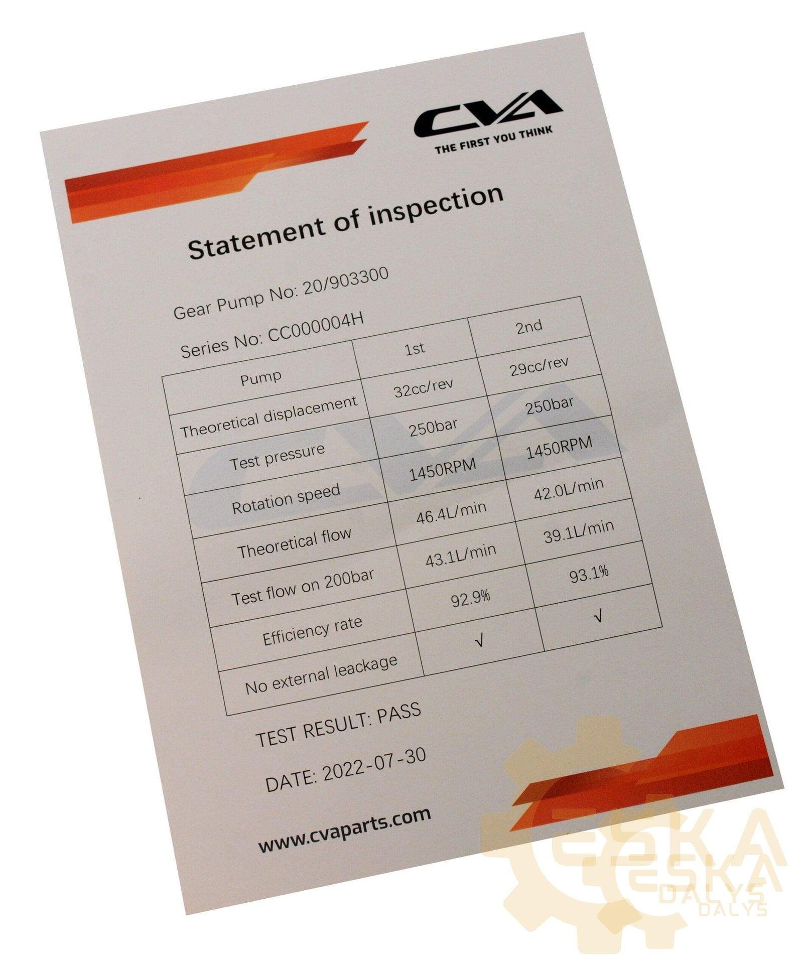 Hidraulinis siurblys CVA ISO 9001:2015 sertifikuotas - 20/903300 - Kuva 3