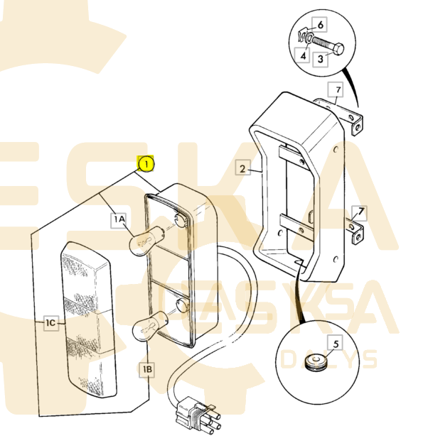 JCB Galinis žibintas 3CX - 700/41600 - Vaizdas 5