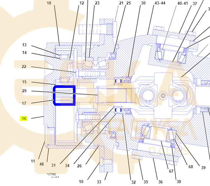 Bortinės pavaros dangtis, komplektas - 1307027 - Vaizdas 3