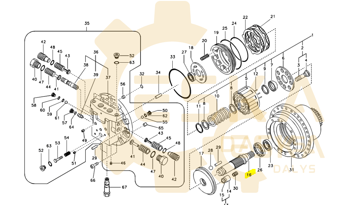 Hidraulinio variklio velenas - 823033140 - Vaizdas 4