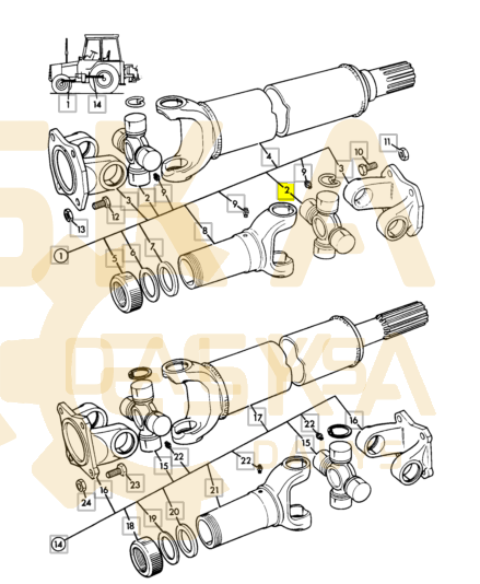 JCB Kryžmė (UJ) 3CX CVA, rinkinys - 914/03402 - Afbeelding 2