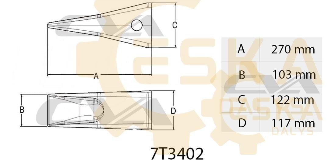 Kaušo dantis J400 CVA - 7T3402 - Afbeelding 2
