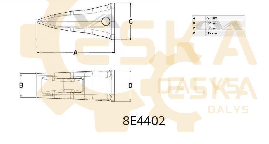Kaušo dantis J400 CVA 10,5 kg - 8E4402 – Image 5