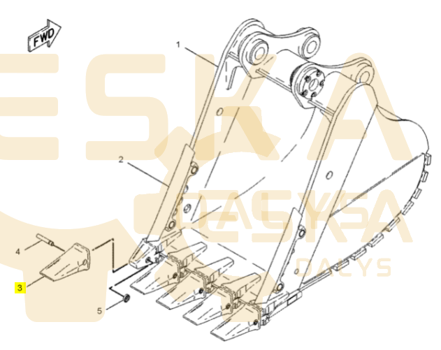 Kaušo dantis J460 CVA (16,21KG!!) - 9N4452 - Vaizdas 3
