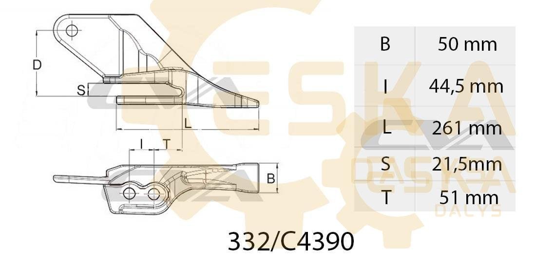 Kaušo dantis kampinis dešinysis JCB, Tipas SHARK CVA 5.3 kg!!! - 332/C4390 - Image 2
