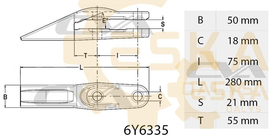Kaušo dantis 3KG - 6Y6335 - Vaizdas 3