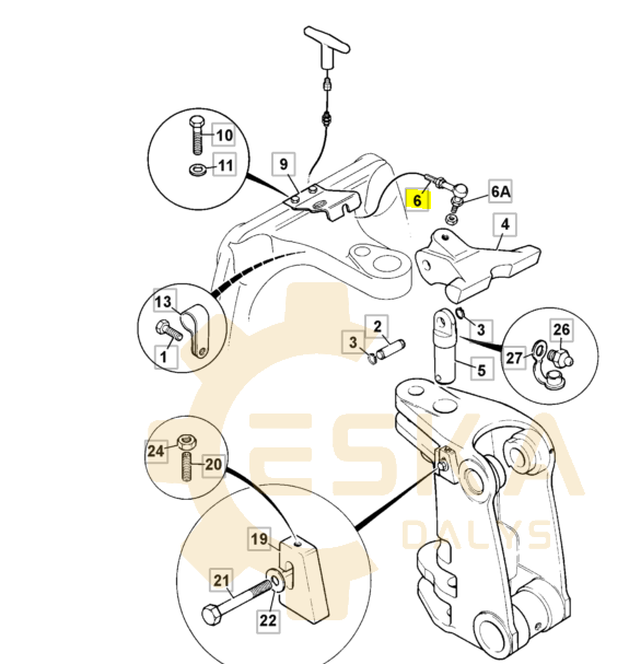 JCB strėlės fiksavimo trosas CVA - 910/60106 - Vaizdas 2
