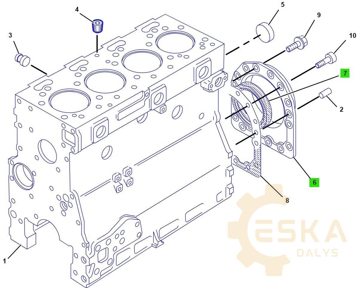 CAT korpusas su sandarikliu OEM PERKINS - 1125540 - Vaizdas 4