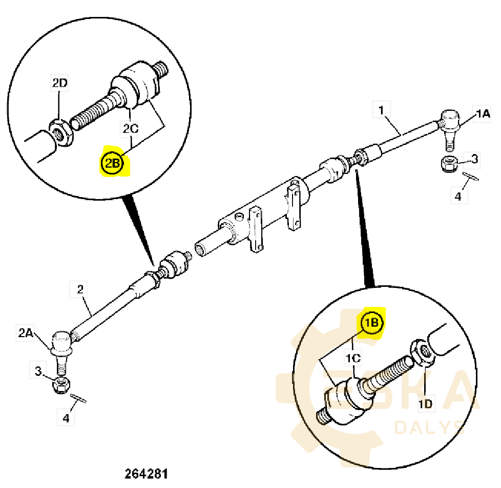 Vairo traukės šarnyras 3CX 4CX CVA - 331/14861 - Vaizdas 2
